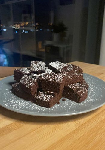 plate of delicious gluten free chocolate brownies